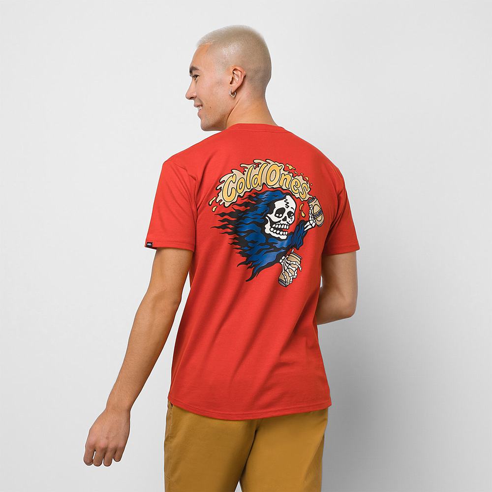 Men's Vans Cold Ones T Shirts Red | USA30572
