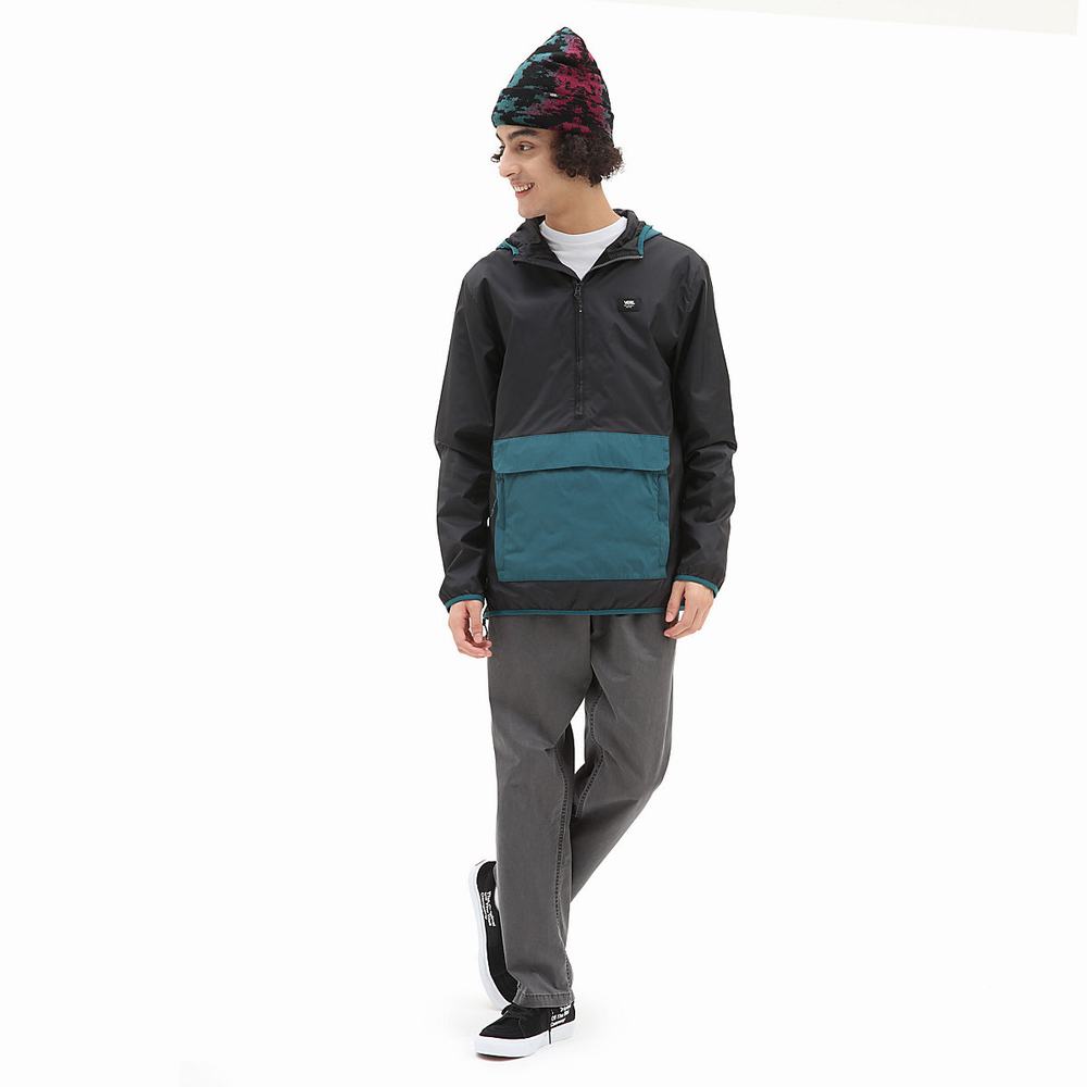 Men's Vans Lawrence Anorak Jackets Blue / Black | USA85267