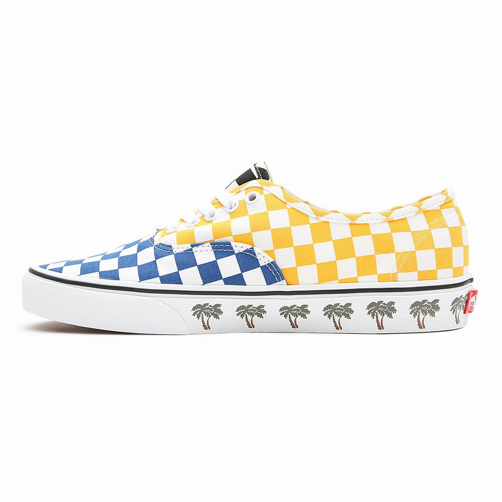 Men's Vans Sidewall Authentic Sneakers Blue / Yellow | USA27691