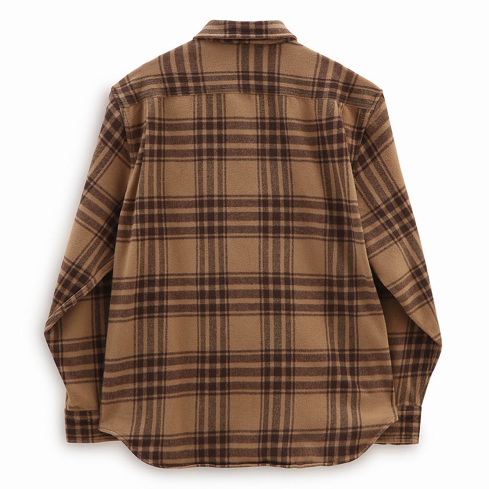 Men's Vans Vintage Oversized Woven Shirts Brown | USA34691
