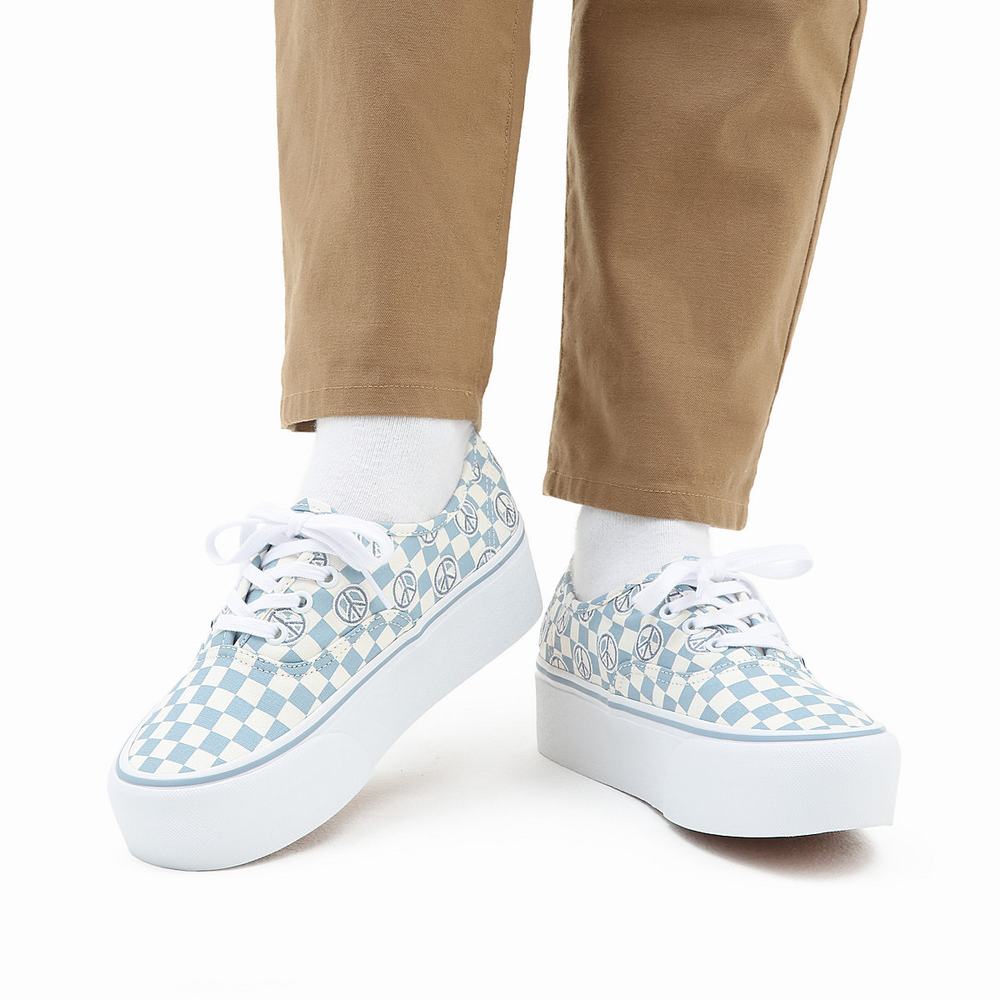 Women's Vans Authentic Stackform Sneakers Blue | USA29736