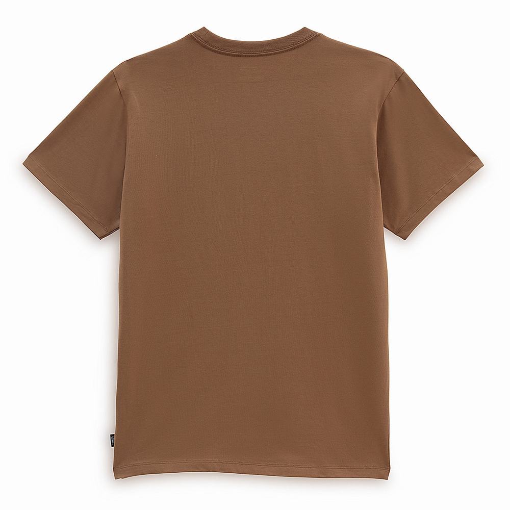 Women's Vans Left Chest Logo T Shirts Brown | USA24719
