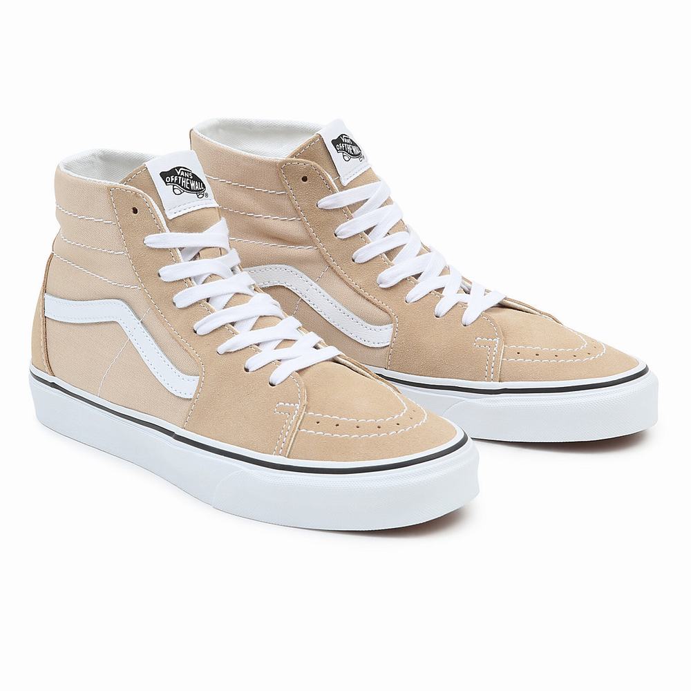 Women\'s Vans Sk8-Hi Tapered High Top Shoes White / Beige | USA25814