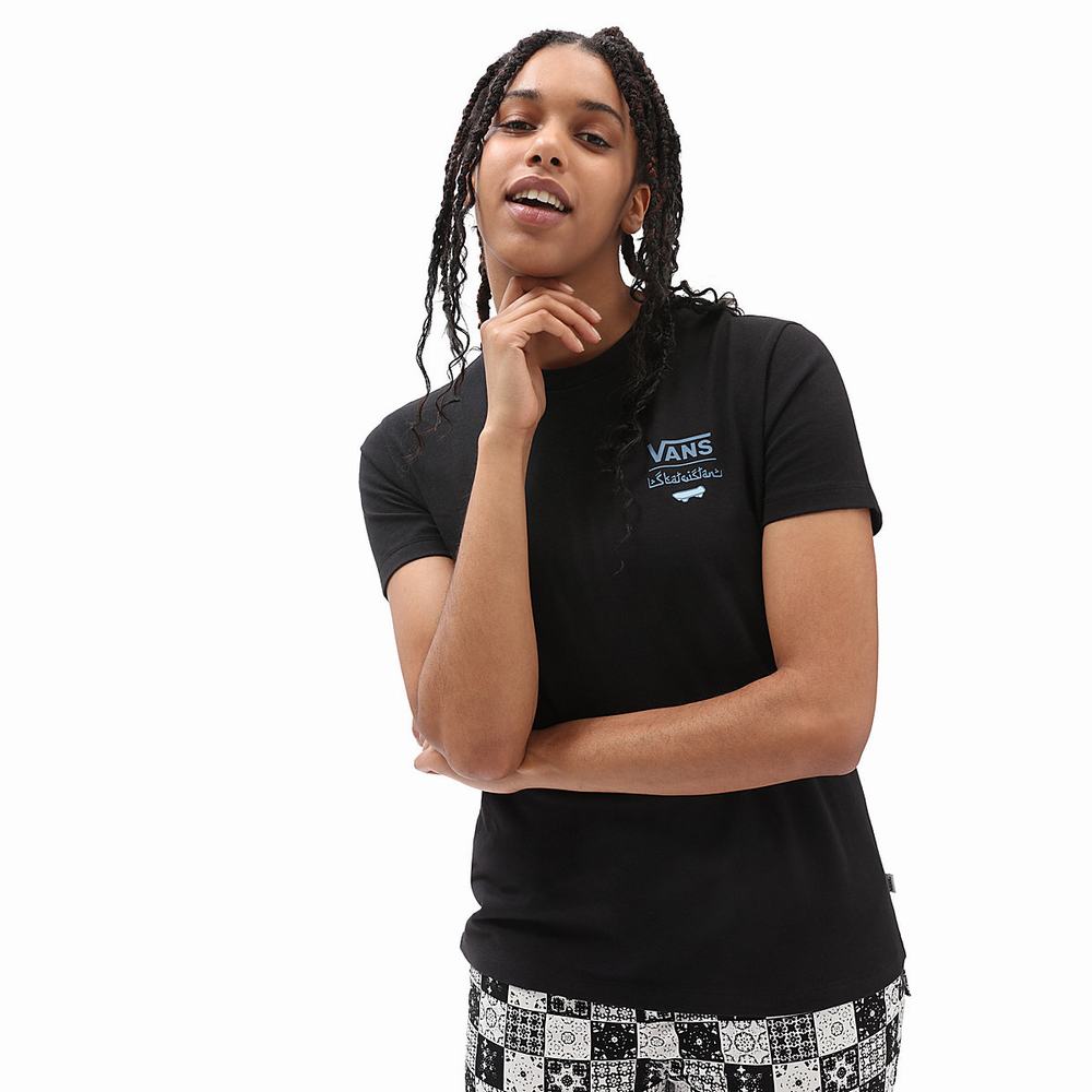 Women's Vans X Skateistan T Shirts Black | USA35791