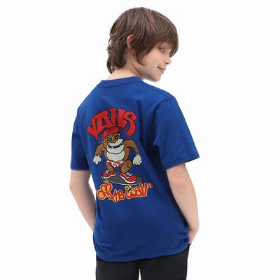 Kids' Vans APESK8ER (8-14 years) T Shirts Blue | USA84325